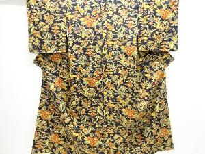 草花模様上代紬着物